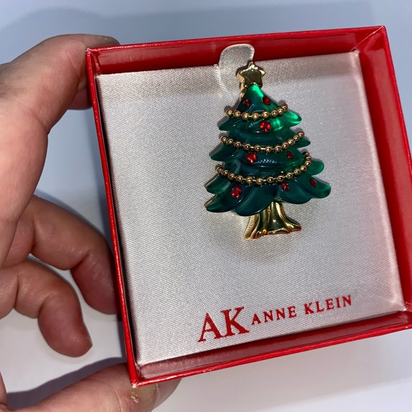 Vintage AK Ann Kline Lucite Green Tree Brooch - Picture 3 of 3
